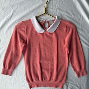 Kersh Peter Pan collar sweater in coral